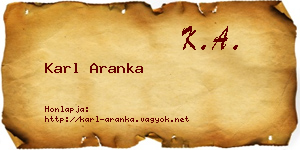 Karl Aranka névjegykártya
